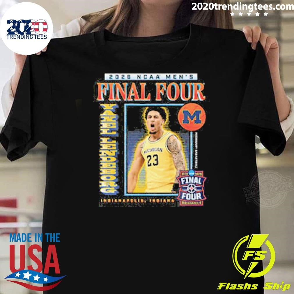 Michigan Wolverines Men’s Basketball Campus Ink Yaxel Lendeborg Final Four Shirt