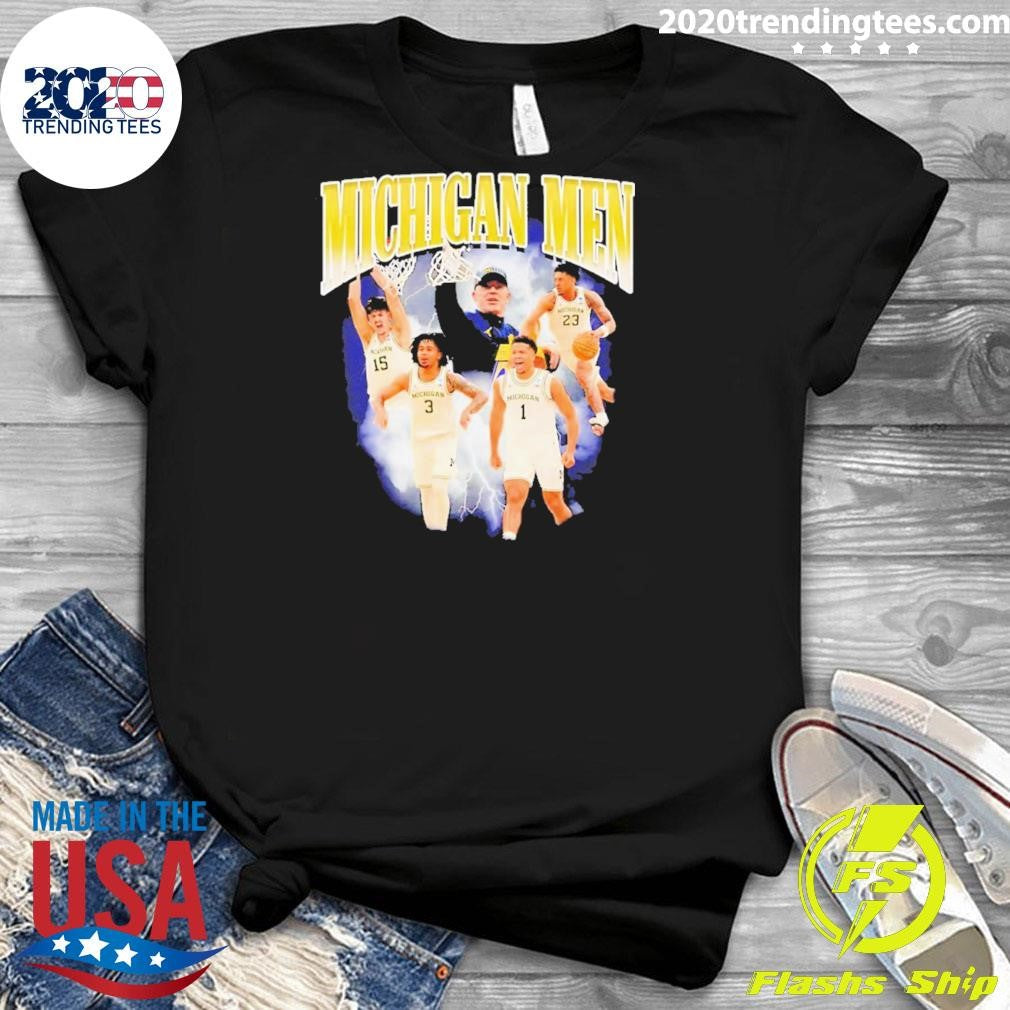 Michigan Wolverines Men’s Basketball Collage Graphic Vintage Shirt