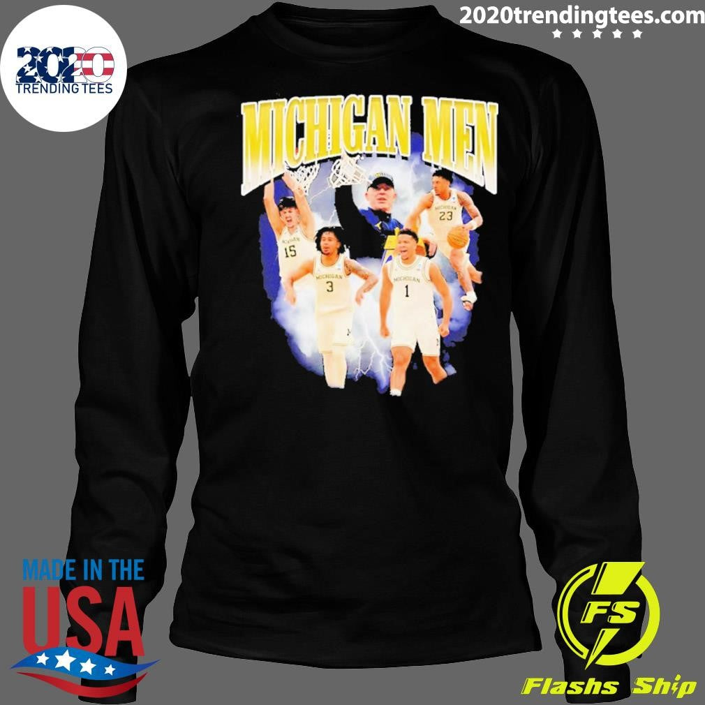 Michigan Wolverines Men’s Basketball Collage Graphic Vintage Shirt