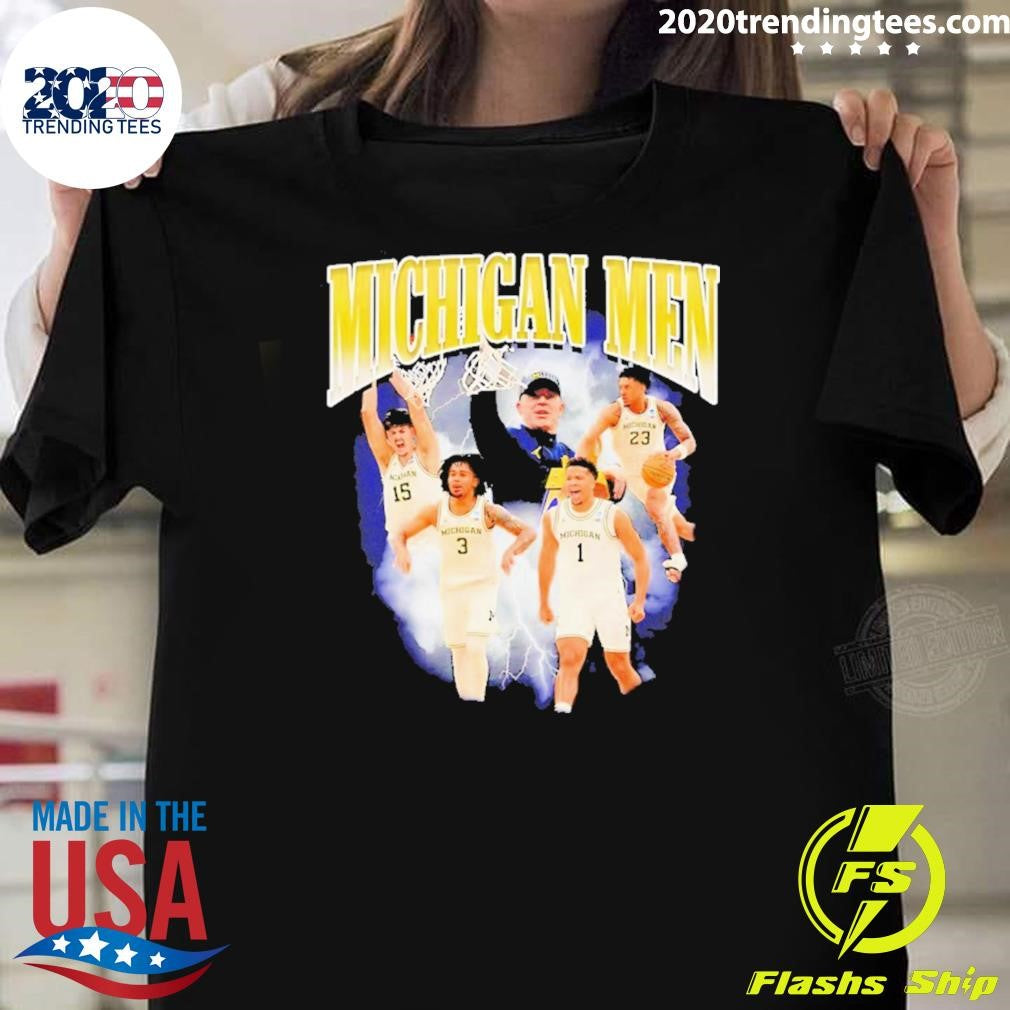 Michigan Wolverines Men’s Basketball Collage Graphic Vintage Shirt