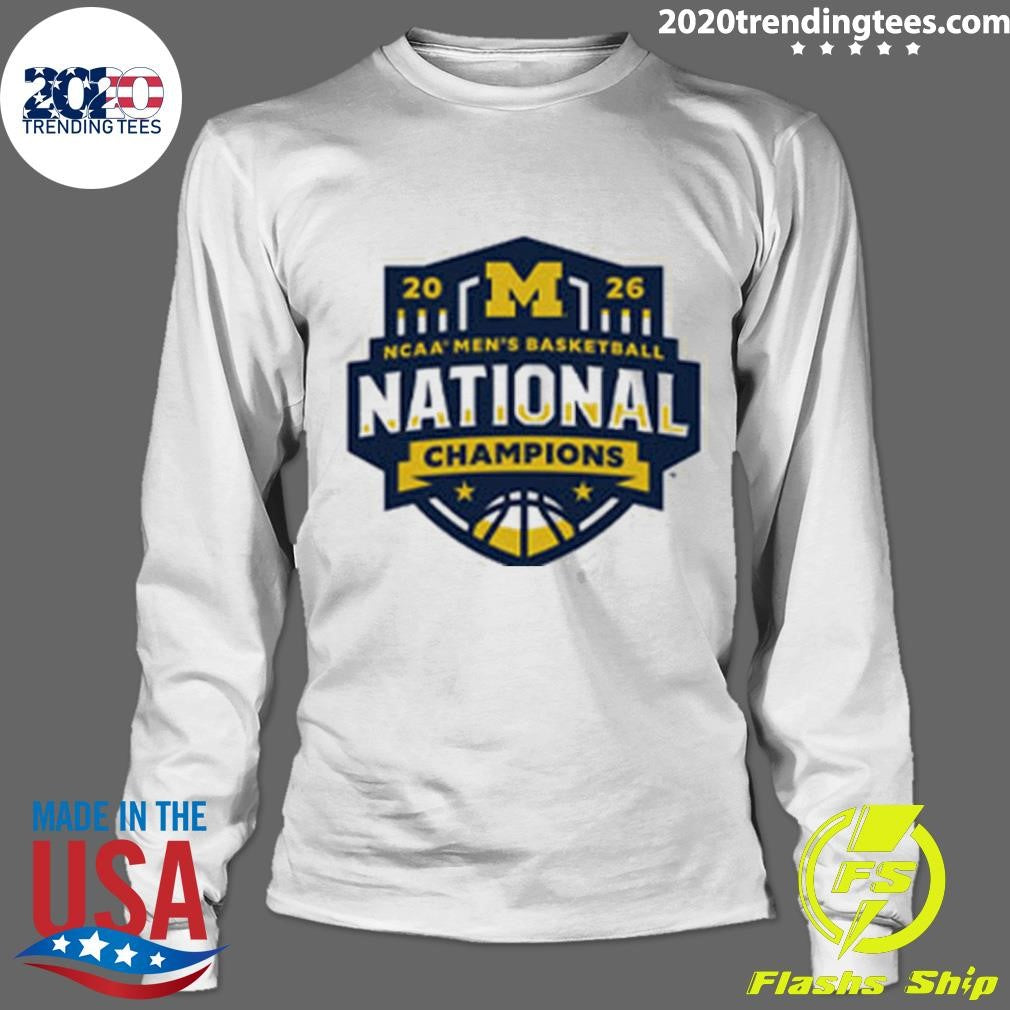 Michigan Wolverines Mens Basketball National Champions Maize Logo Shirt