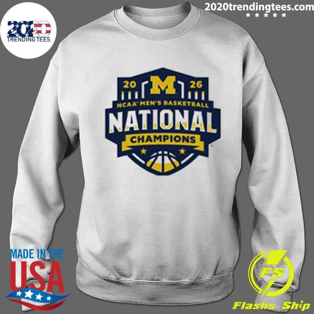 Michigan Wolverines Mens Basketball National Champions Maize Logo Shirt