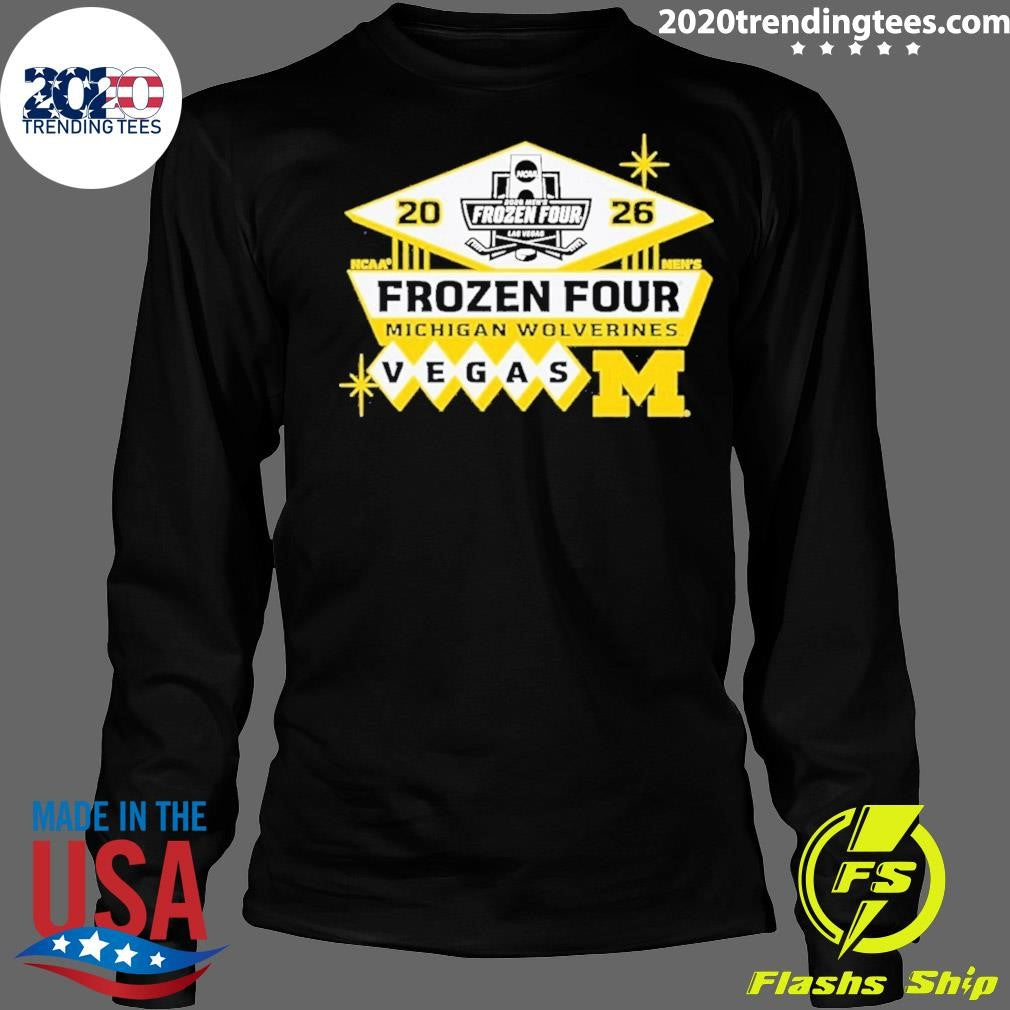 Michigan Wolverines Men’s Hockey 2026 NCAA Frozen Four Vegas Logo Shirt
