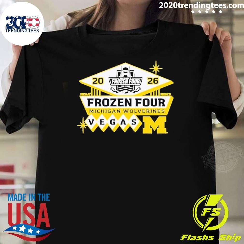 Michigan Wolverines Men’s Hockey 2026 NCAA Frozen Four Vegas Logo Shirt