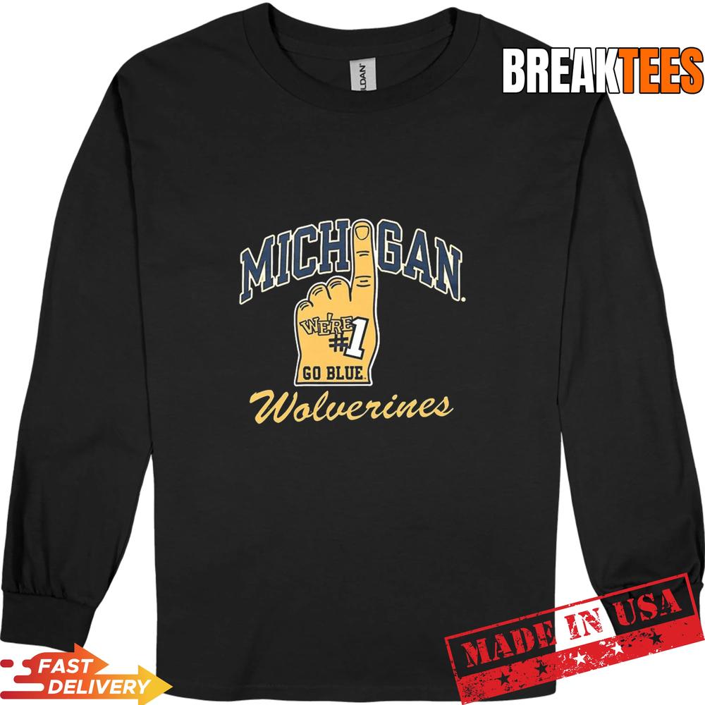 Michigan Wolverines Number One Hand Shirt