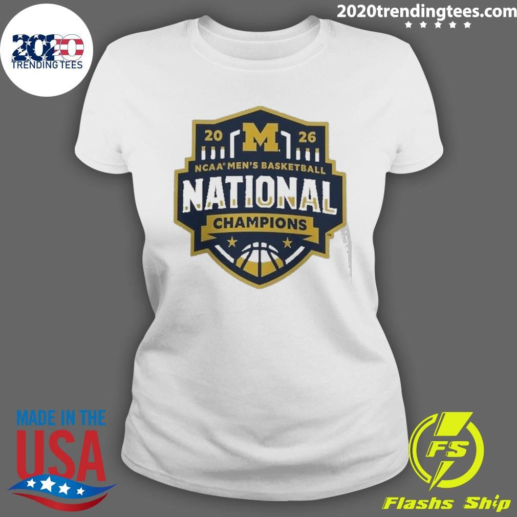 Michigan Wolverines Women’s 2026 NCAA Men’s Basketball National Champions Half-Court Hero Shirt
