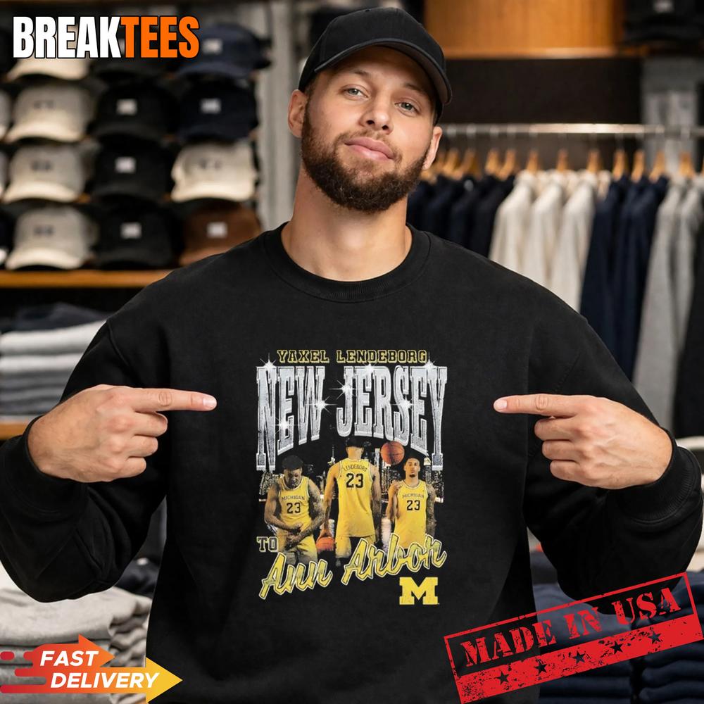 Michigan’s Yaxel Lendeborg New Jersey to Ann Arbor T-Shirt