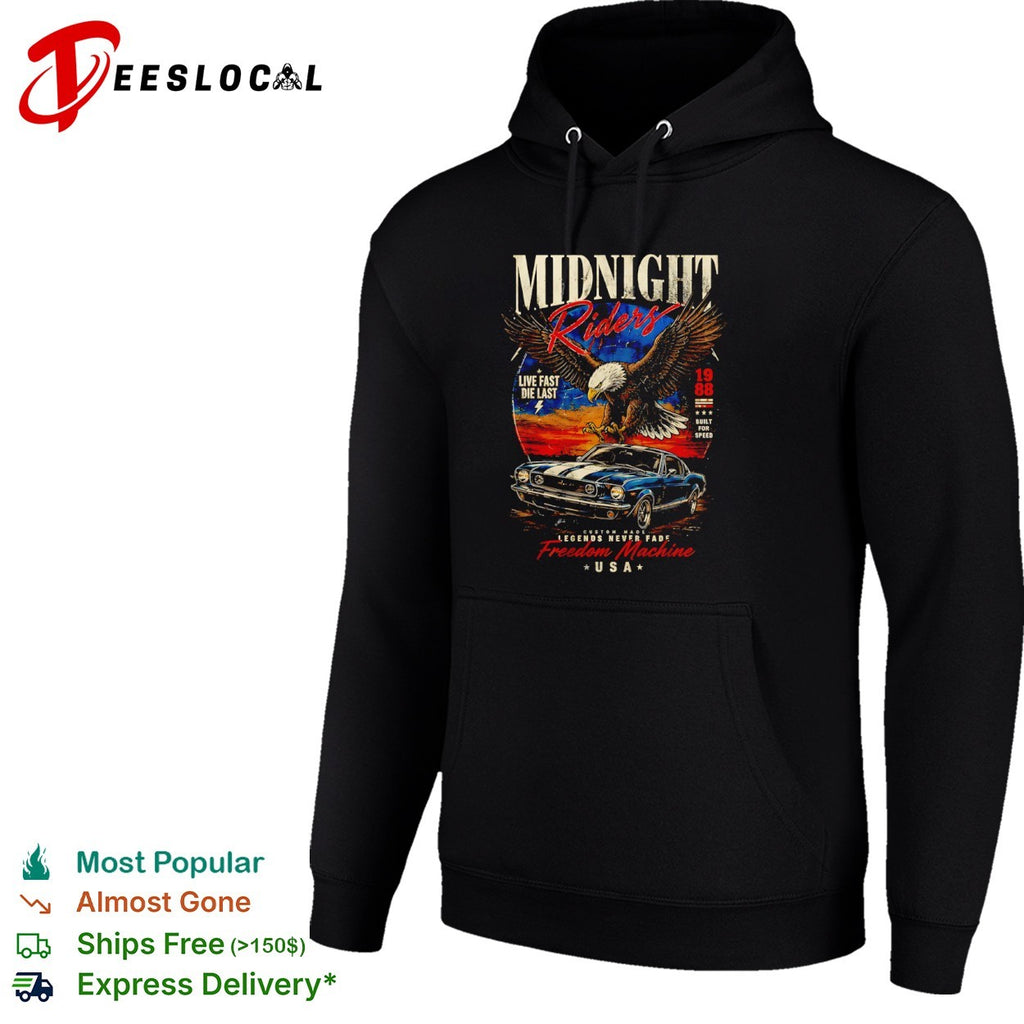 Midnight Riders 1988 freedom machine Mustang USA eagle shirt