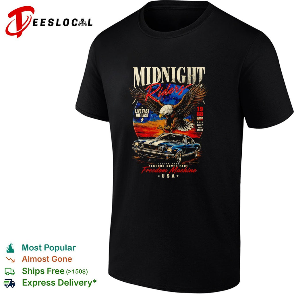 Midnight Riders 1988 freedom machine Mustang USA eagle shirt