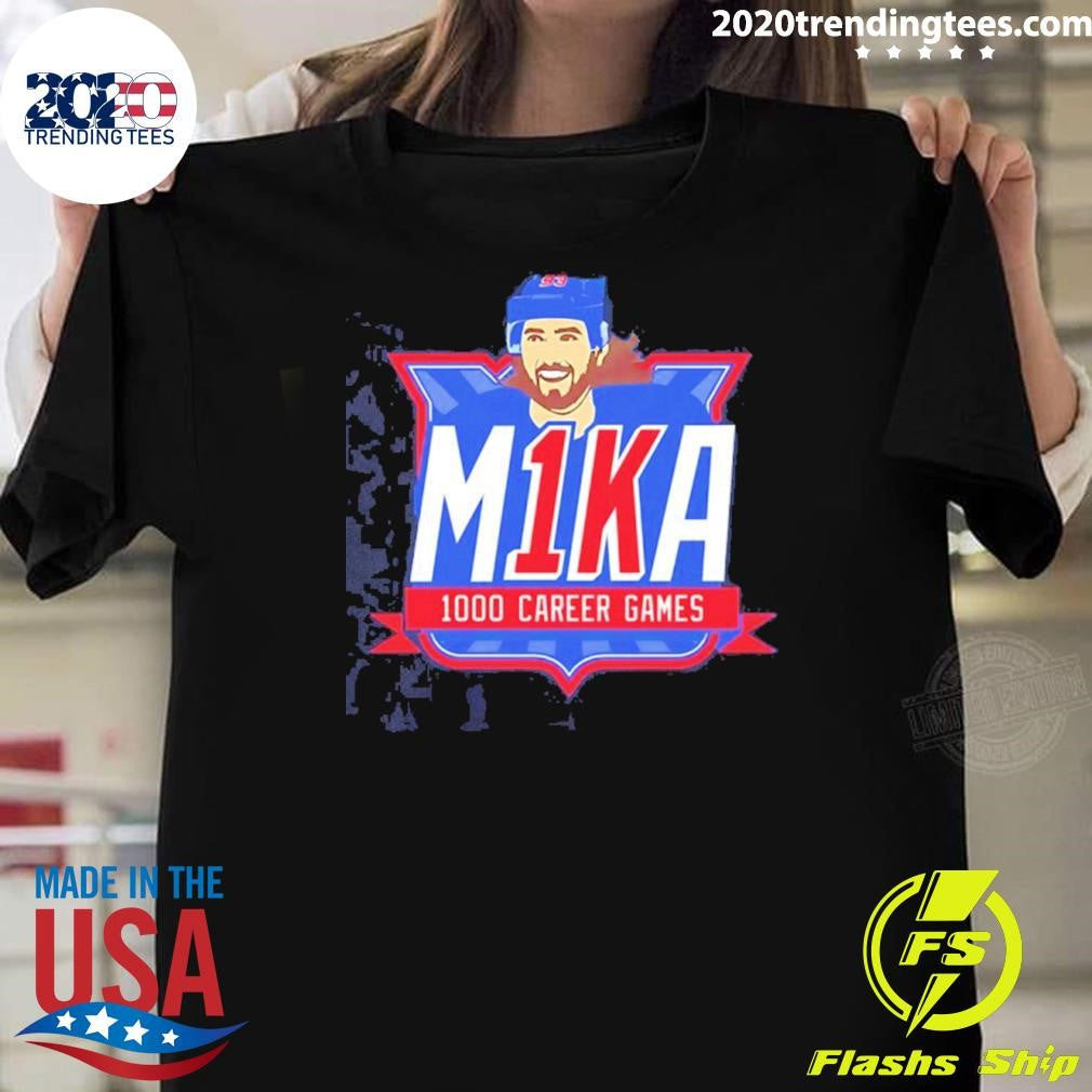 Mika Zibanejad M1ka 1000 Career Game Cartoon Shirtt