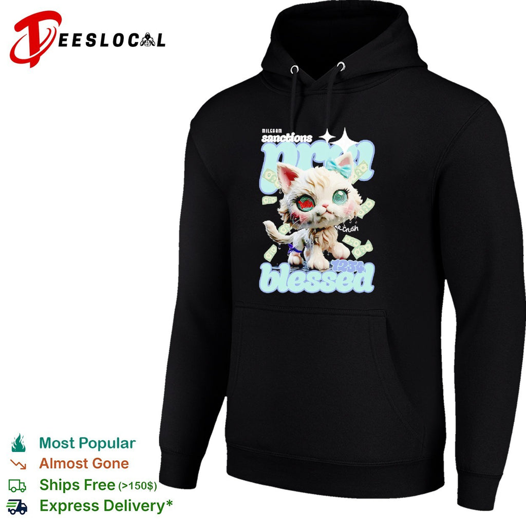 Milgaam sanctions pma crush 1234 blessed cat money aesthetic Y2K streetwear shirt