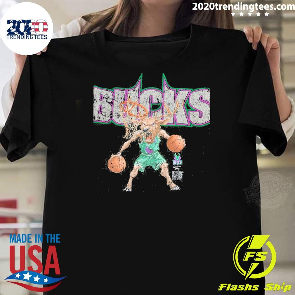 Milwaukee Bucks Mitchell & Ness x LRG Wild Art Shirt