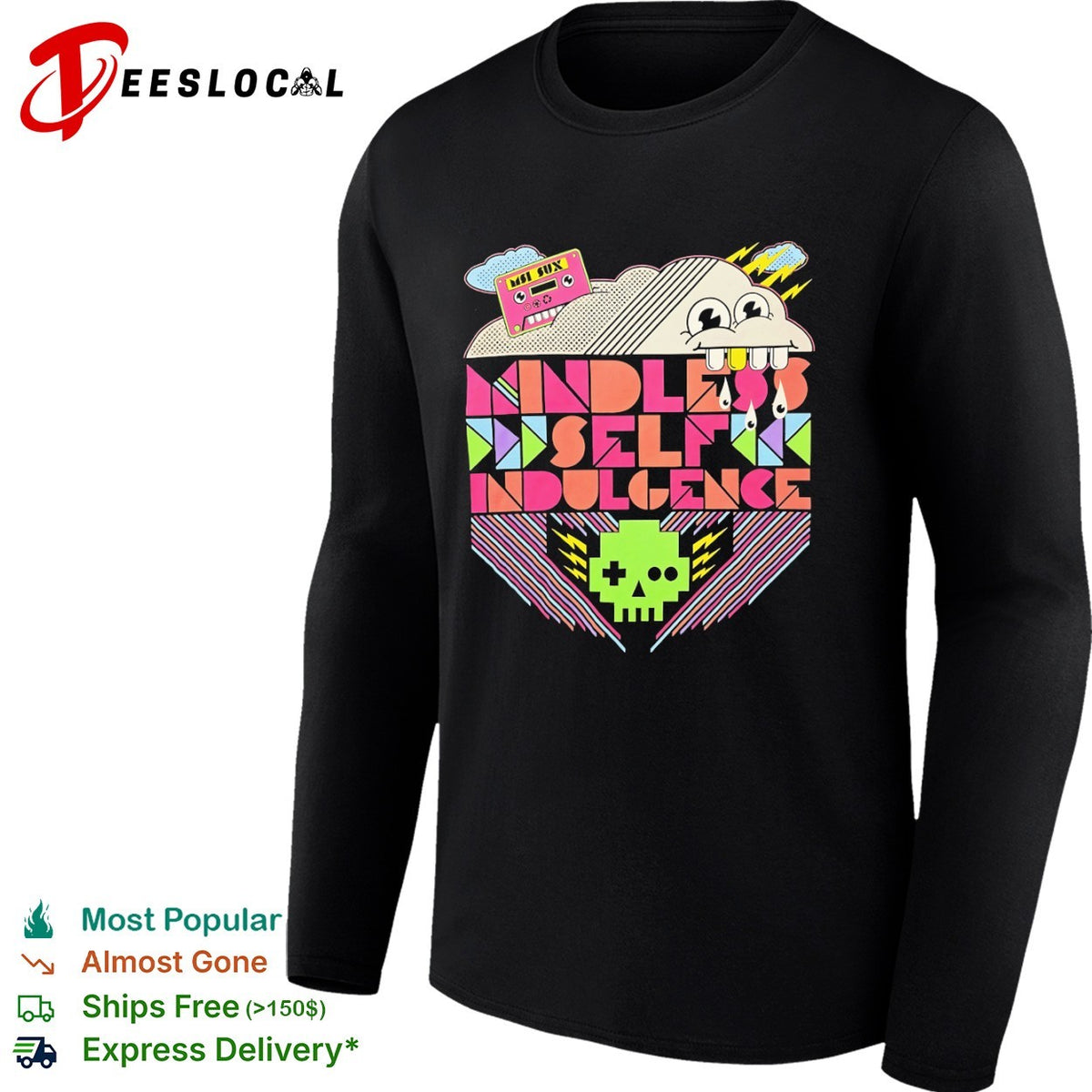 Mindless Self Indulgence MSI sux retro 8 bit pixel skull band shirt