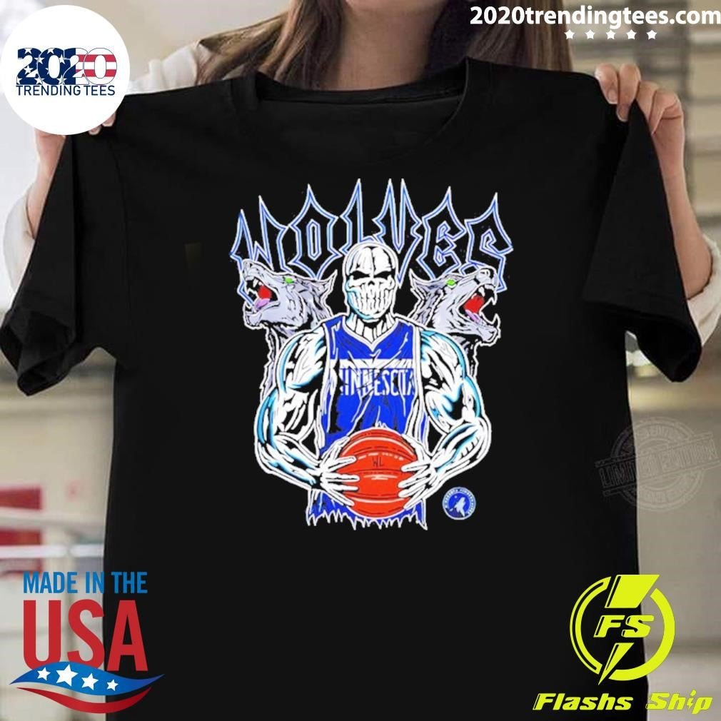 Minnesota Timberwolves Baseball Skeleton Player Shirt