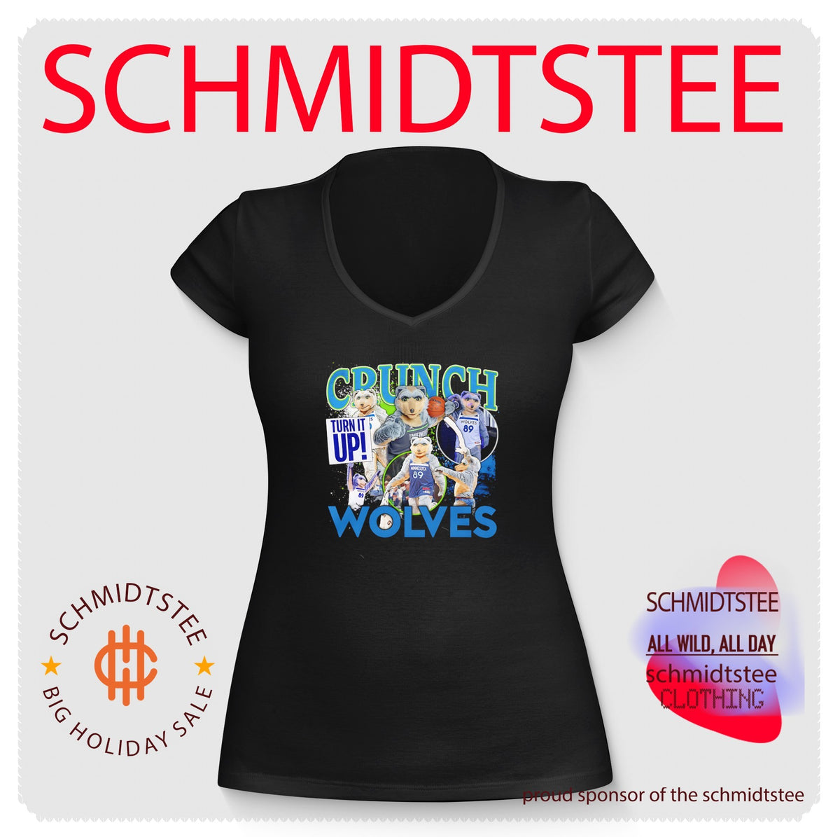 Minnesota Timberwolves mascot crunch wolves shirt