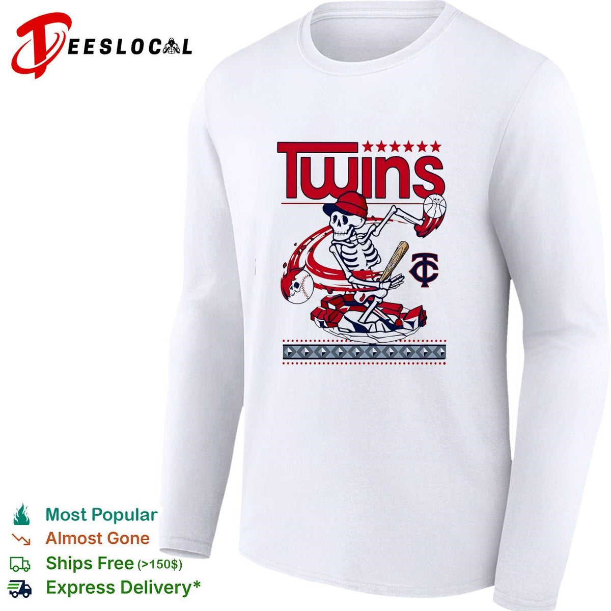 Minnesota Twins skeleton baseball player batting vintage art shirt