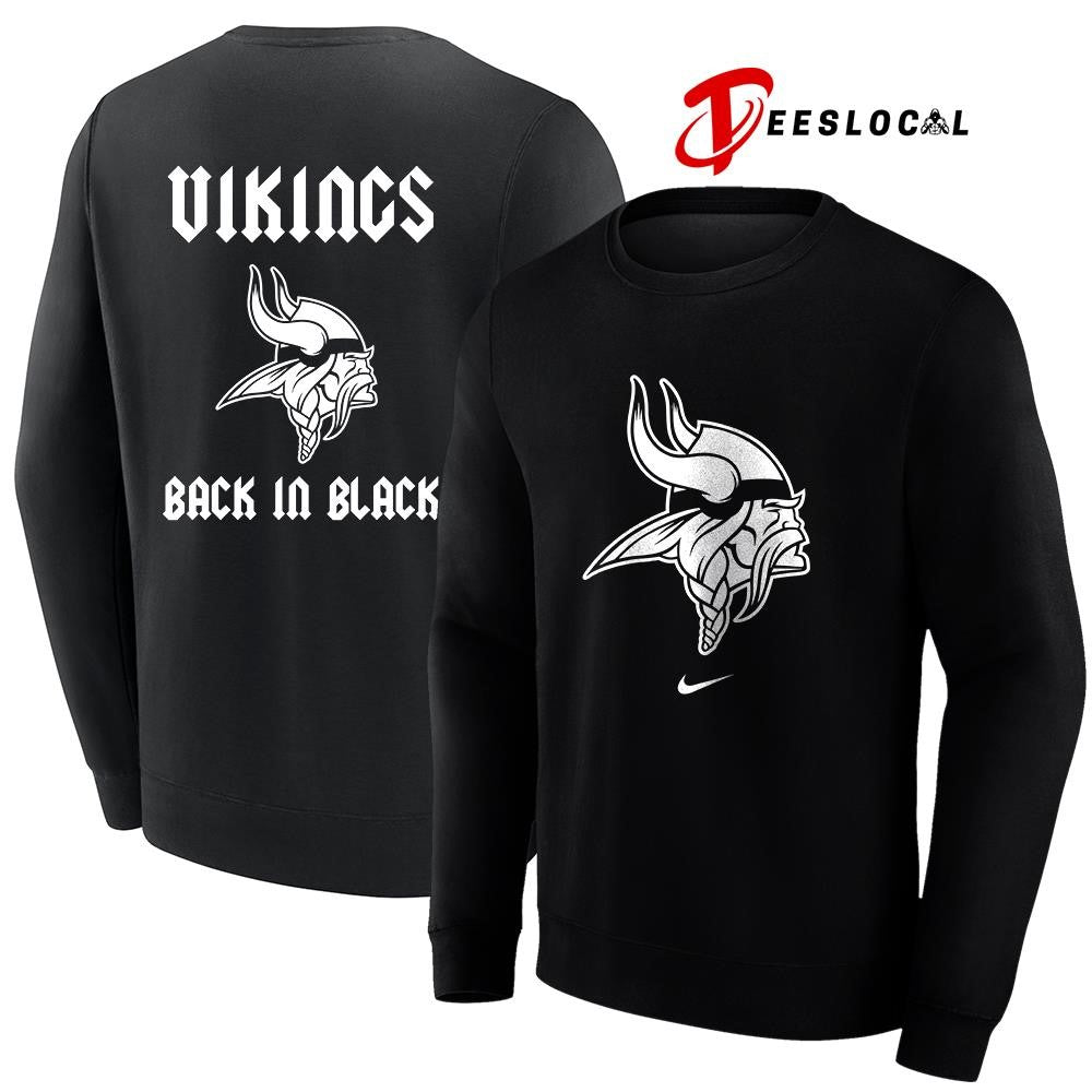 Minnesota Vikings back in black logo shirt