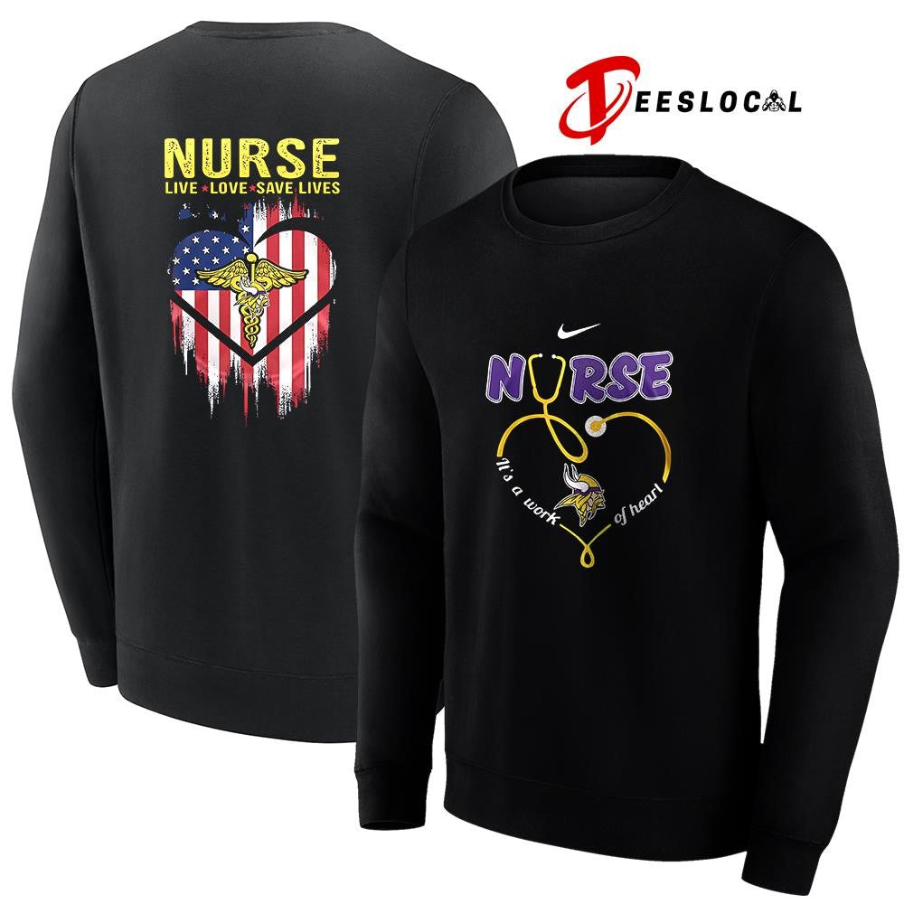 Minnesota Vikings x Army nurse it’s a work of heart shirt
