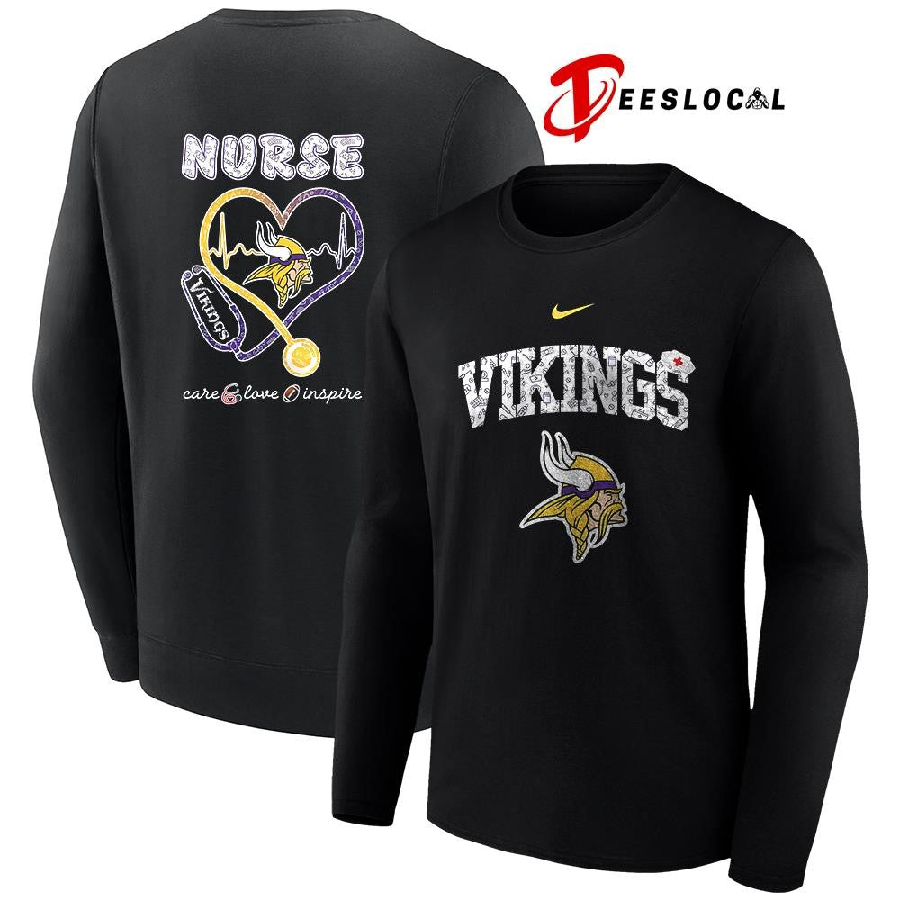 Minnesota Vikings x Nurse care love inspire logo shirt