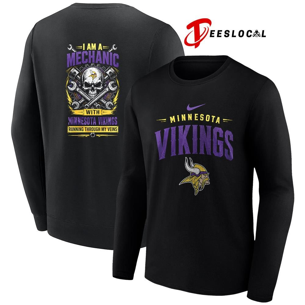 MinnesotaVikingsIamamechanicrunningthroughmyveinsskeletonshirt