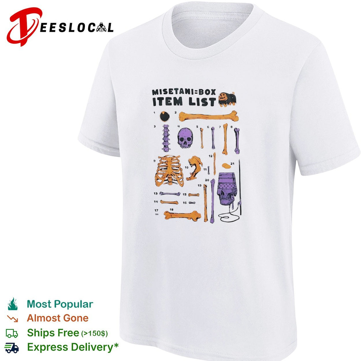Misetani Box Item List anatomical skeleton shirt