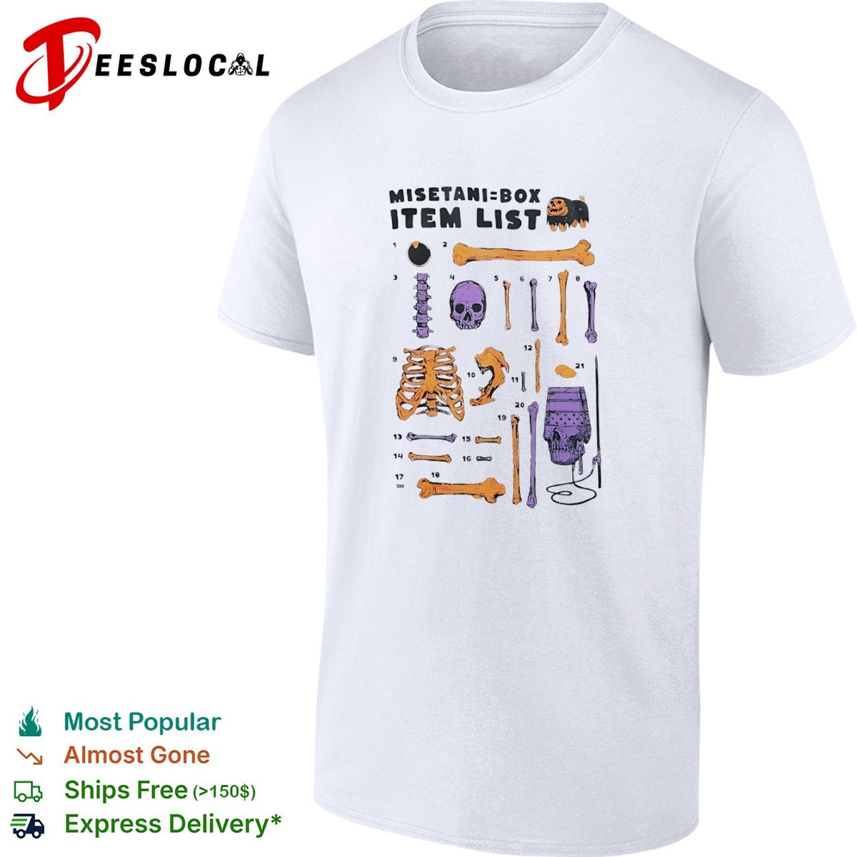 Misetani Box Item List anatomical skeleton shirt