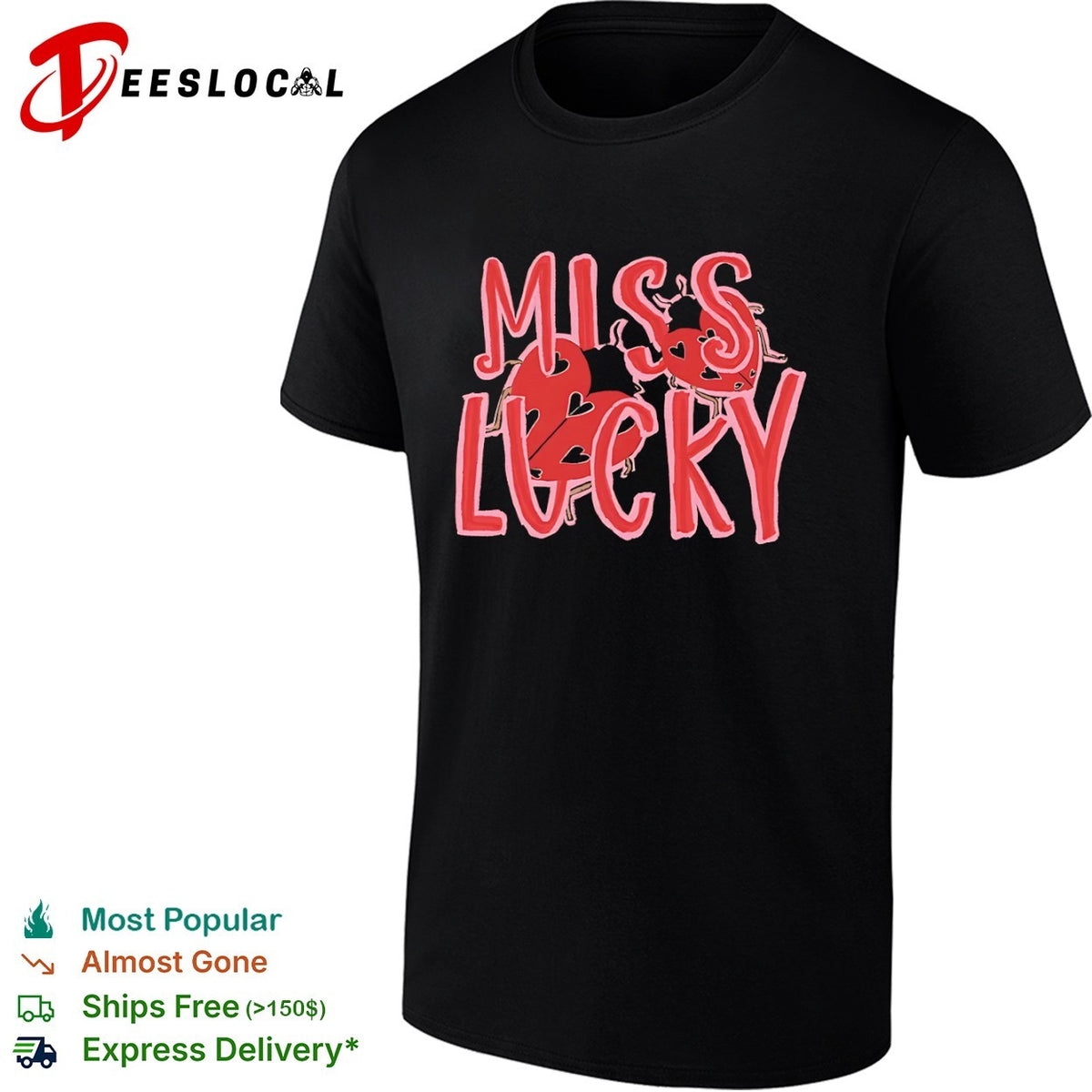 Miss Lucky Ladybug Heart shirt