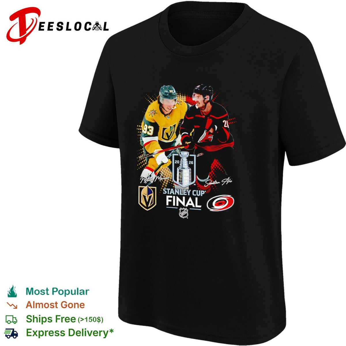Mitch Marner Vegas Golden Knights vs Sebastian Aho Carolina Hurricanes 2026 shirt