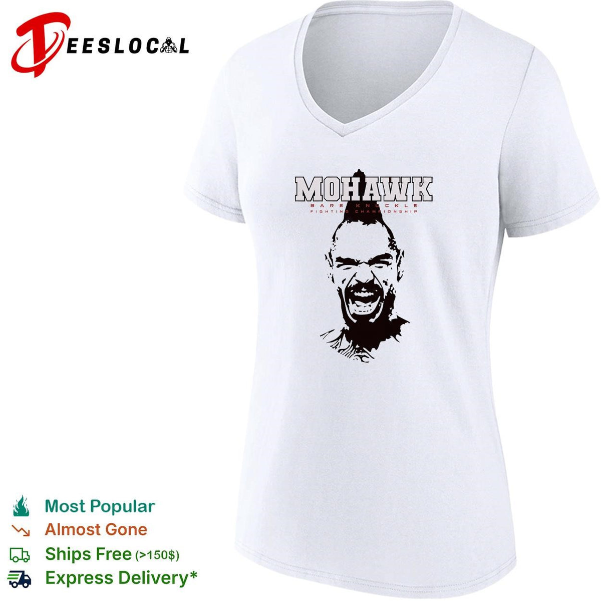 Mohawk bare knuckle fighting championship portrait shirt