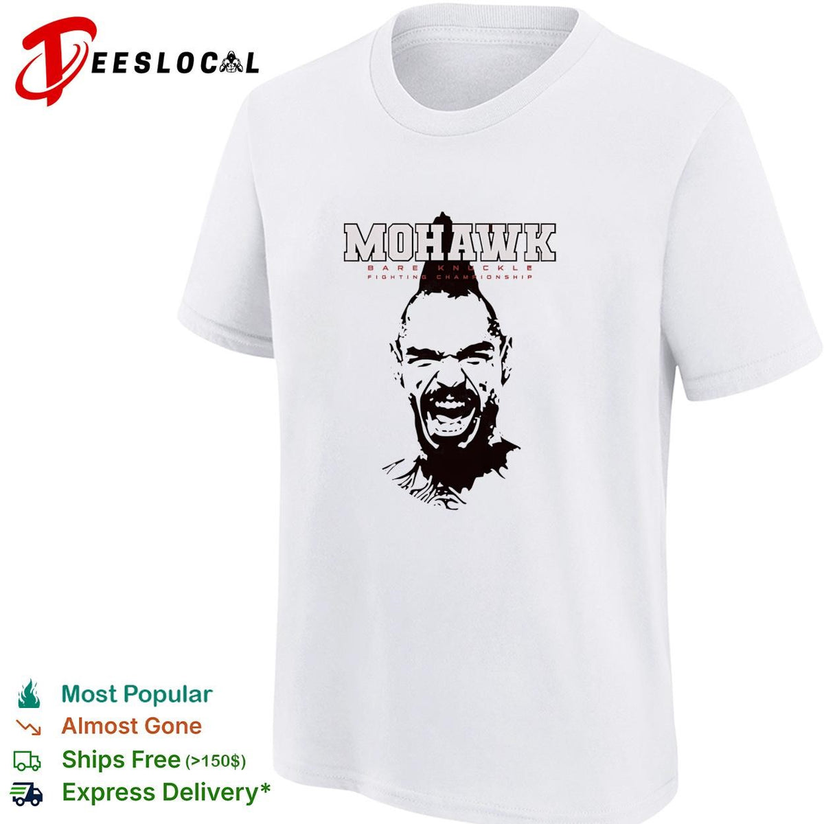 Mohawk bare knuckle fighting championship portrait shirt