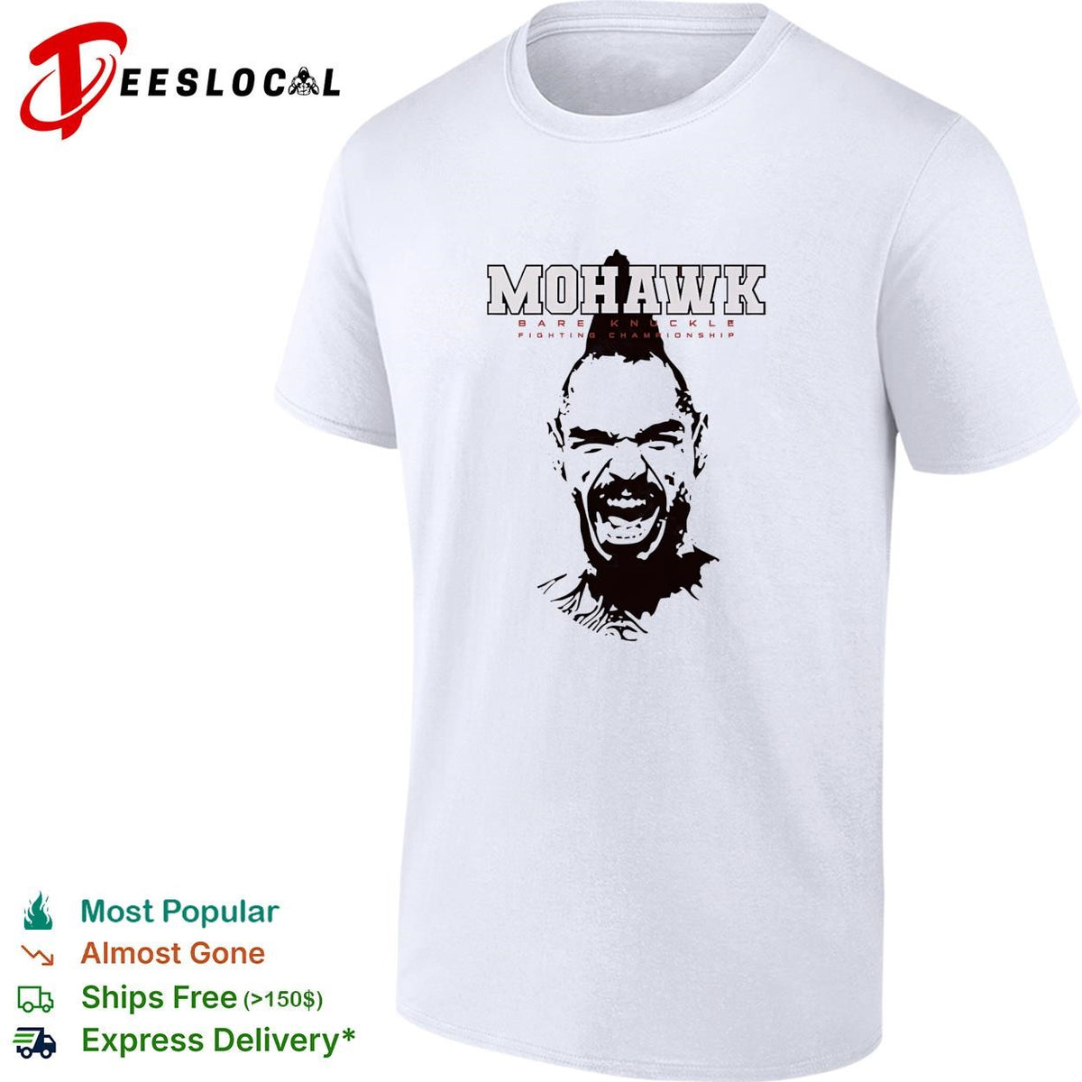 Mohawk bare knuckle fighting championship portrait shirt