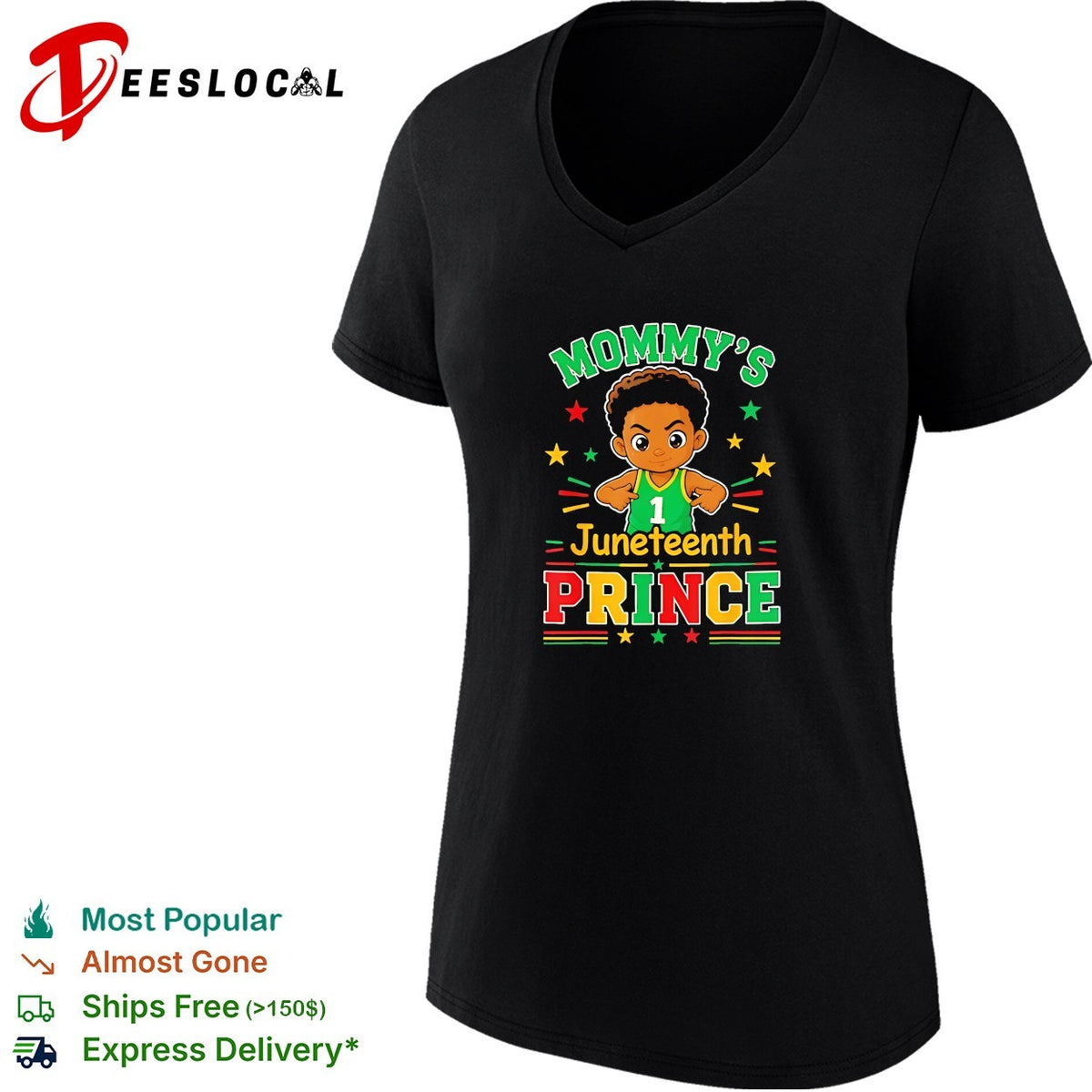 Mommy’s Juneteenth prince little boy basketball celebration shirt