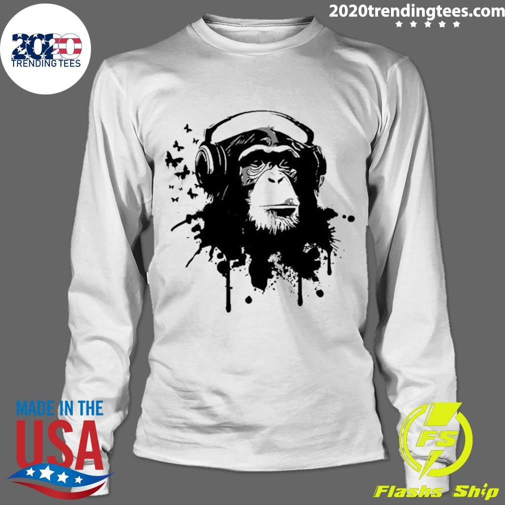 Monkey With Headphones Art Shirt