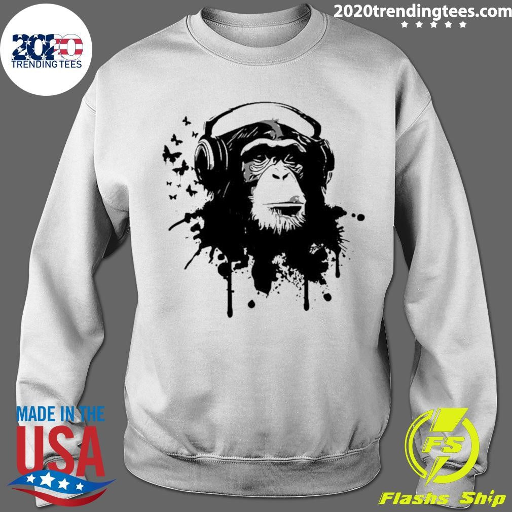 Monkey With Headphones Art Shirt