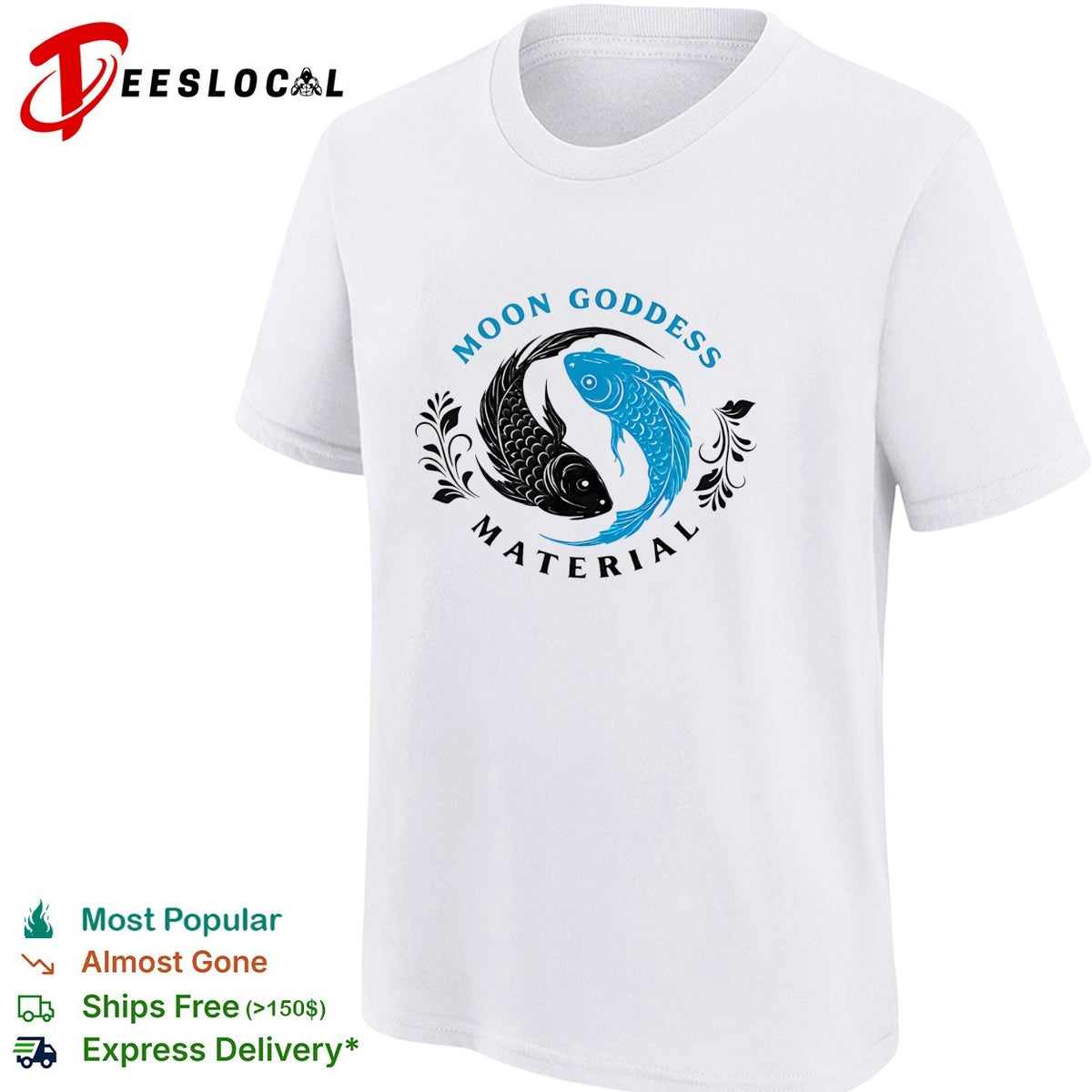 Moon Goddess Material yin yang koi fish vintage shirt