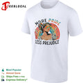 More Pride Less Prejudice Rainbow Heart Sunglasses Pride Month Themed Adult shirt