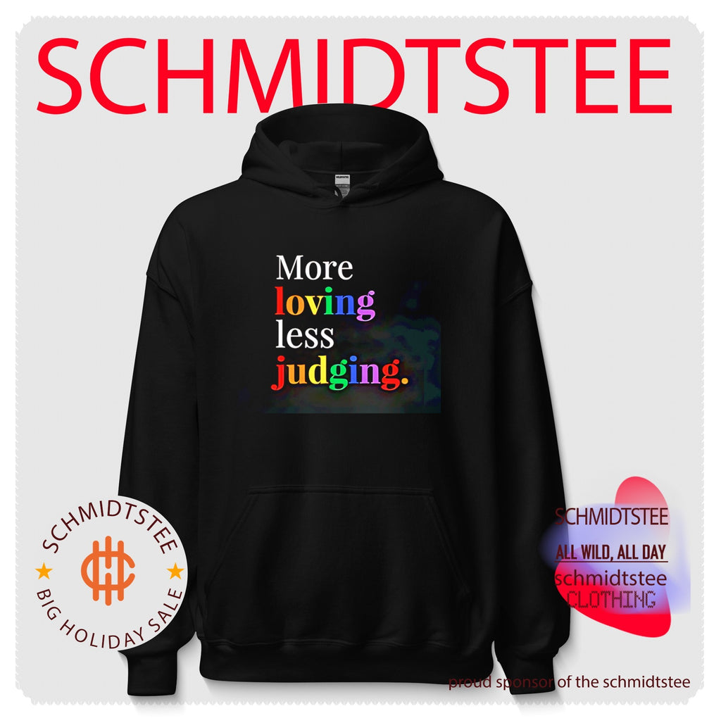 More loving less judging rainbow text shirt