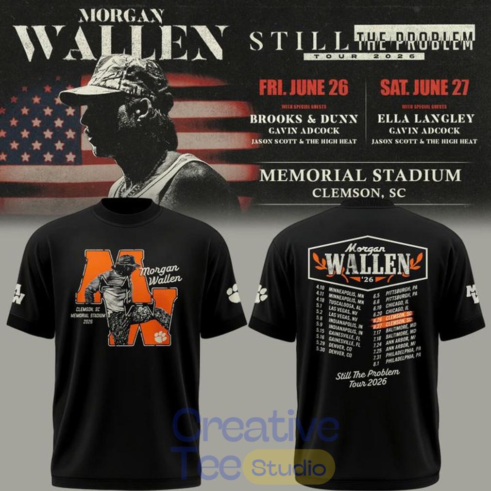 Morgan Wallen x Clemson Tigers Football “Still The Problem Tour 2026” Memorial Stadium T-Shirt