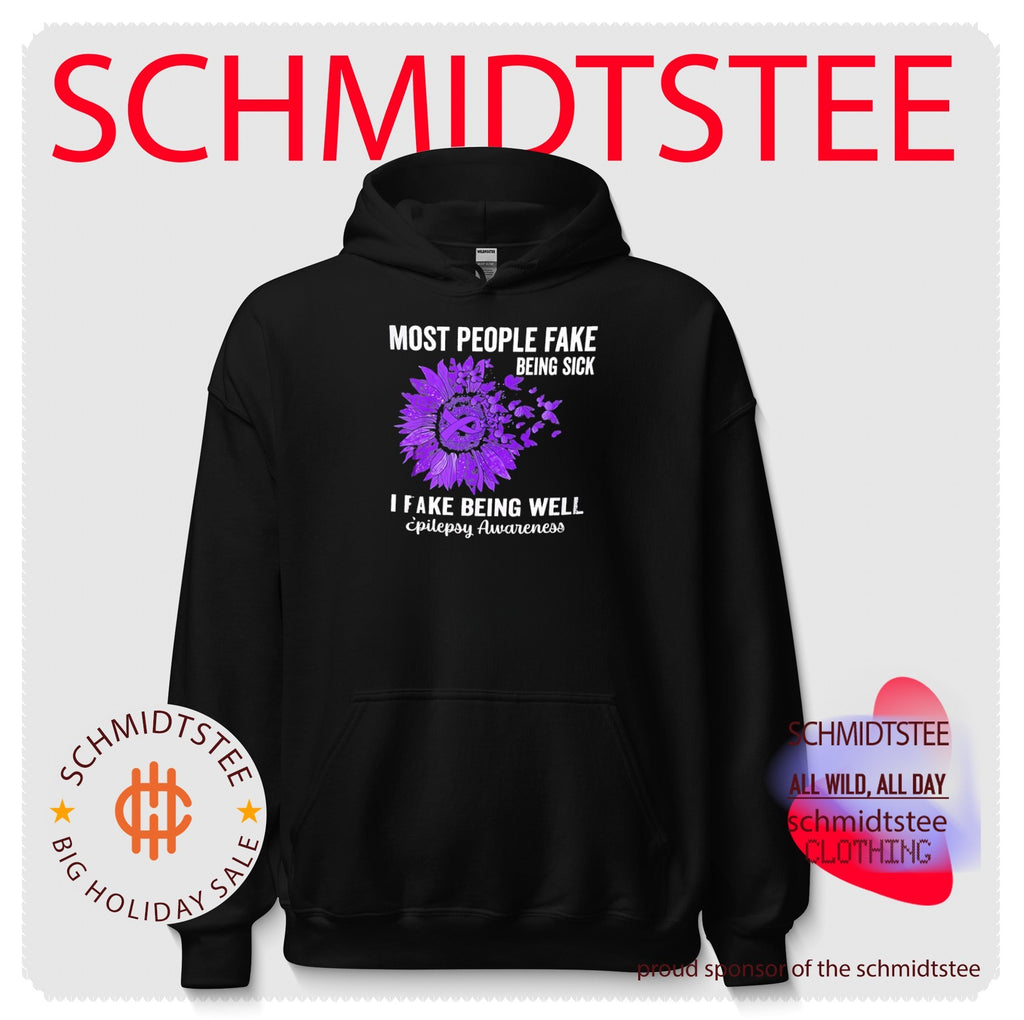 Most people fake being sick I fake being well purple awareness ribbon shirt