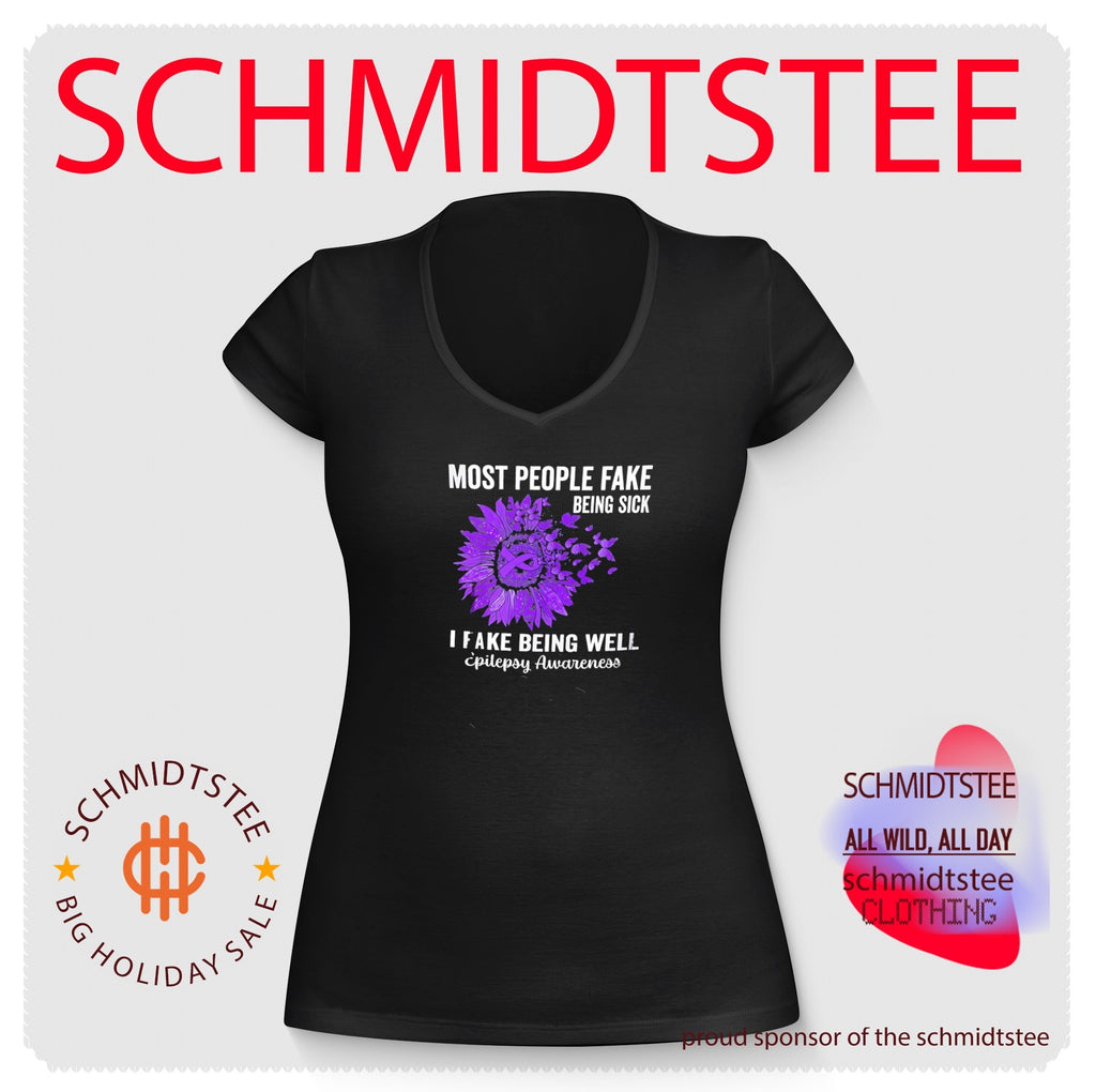 Most people fake being sick I fake being well purple awareness ribbon shirt