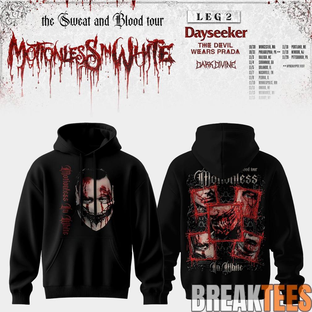 Motionless In White Leg 2 of The Sweat And Blood Tour 2026 Hoodie