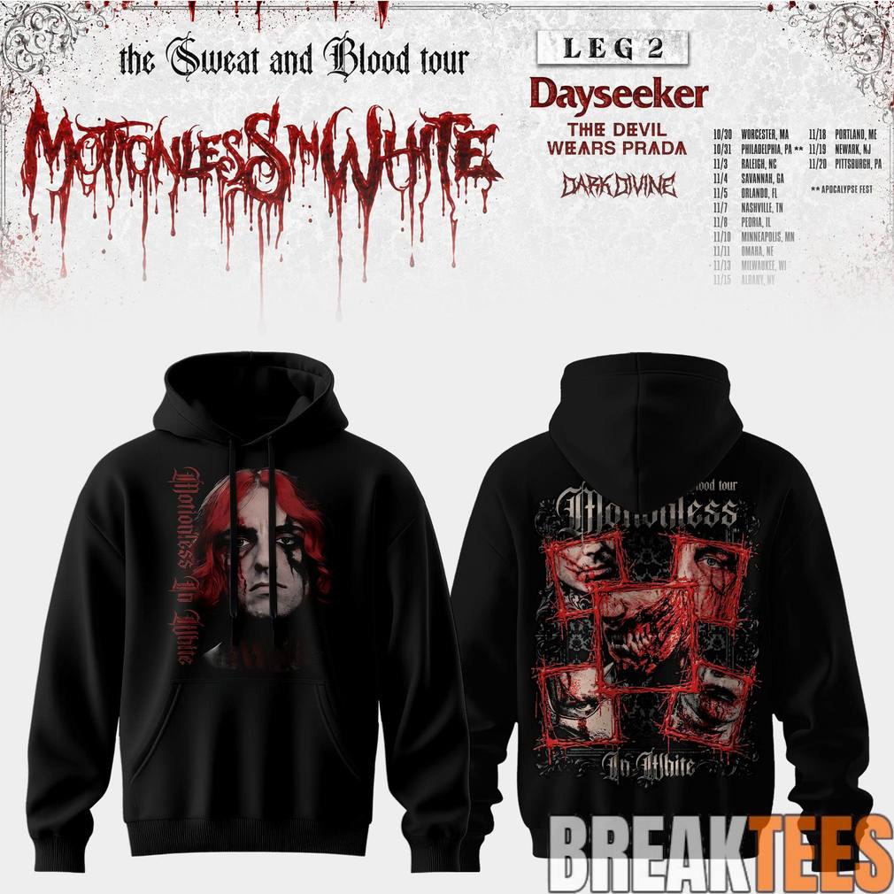 Motionless In White Leg 2 of The Sweat And Blood Tour 2026 Hoodie