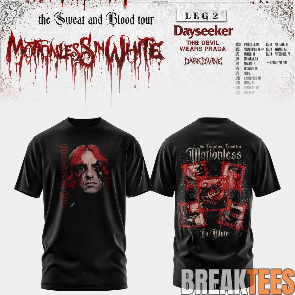Motionless In White Leg 2 of The Sweat And Blood Tour 2026 Shirt