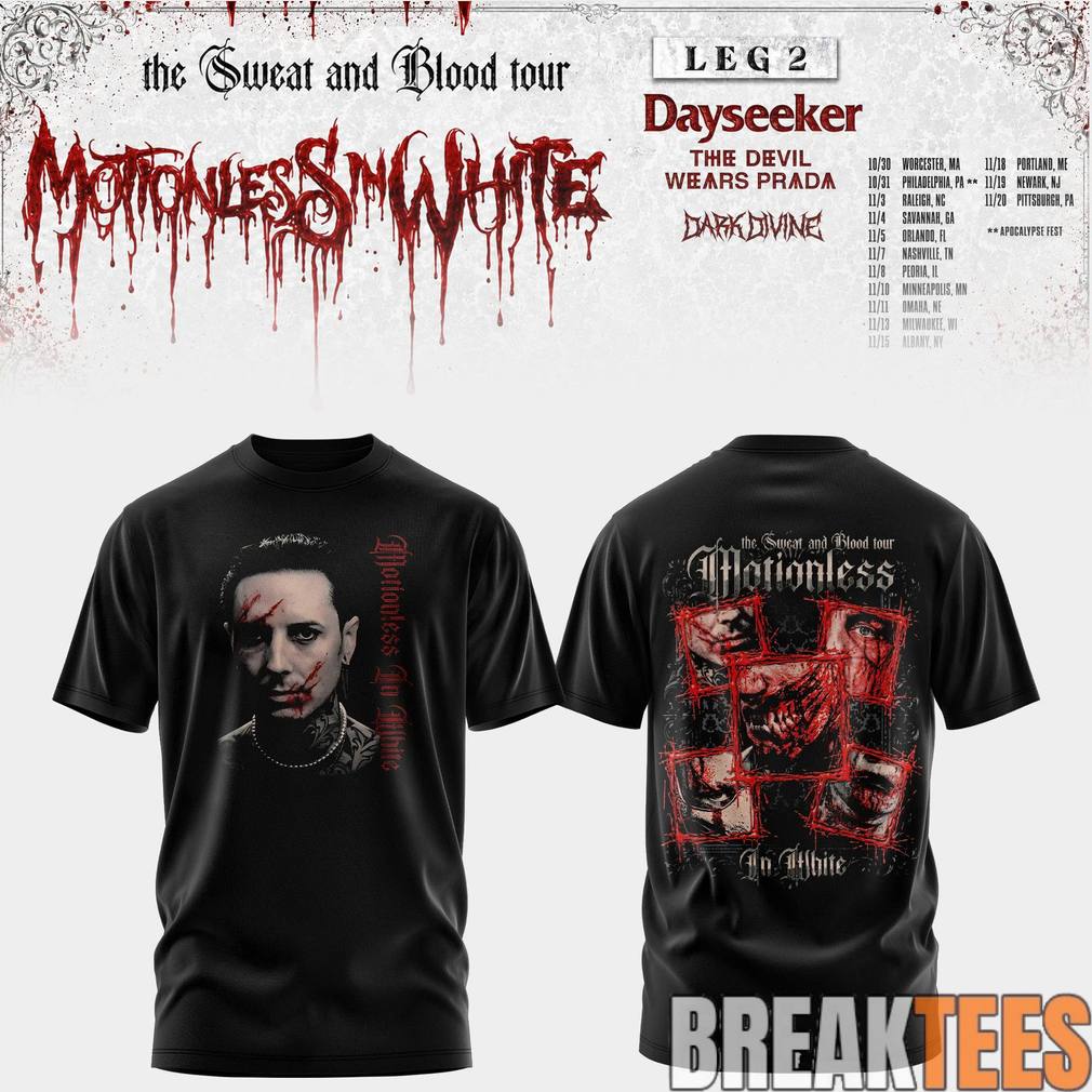 Motionless In White Leg 2 of The Sweat And Blood Tour 2026 Shirt