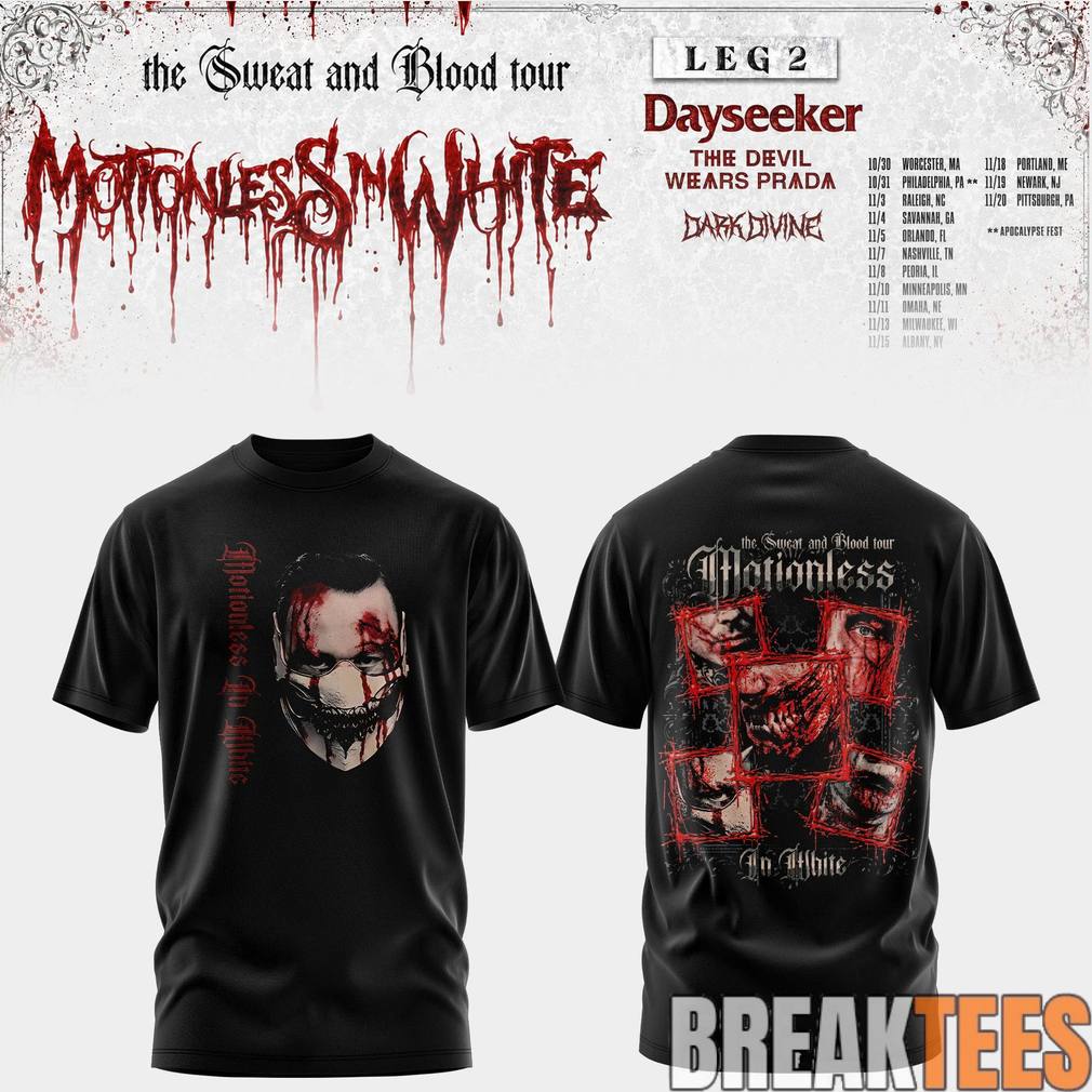 Motionless In White Leg 2 of The Sweat And Blood Tour 2026 Shirt