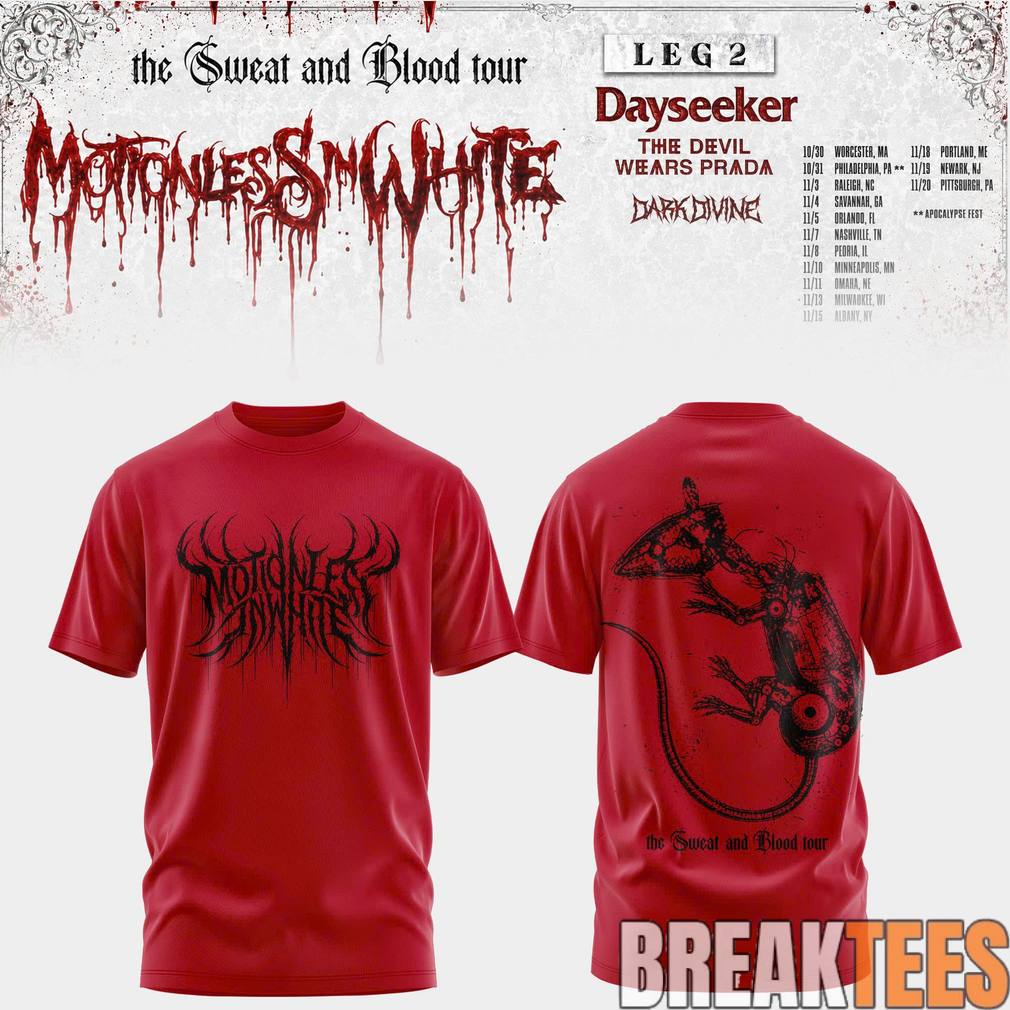 Motionless In White Leg 2 of The Sweat And Blood Tour 2026 Shirt