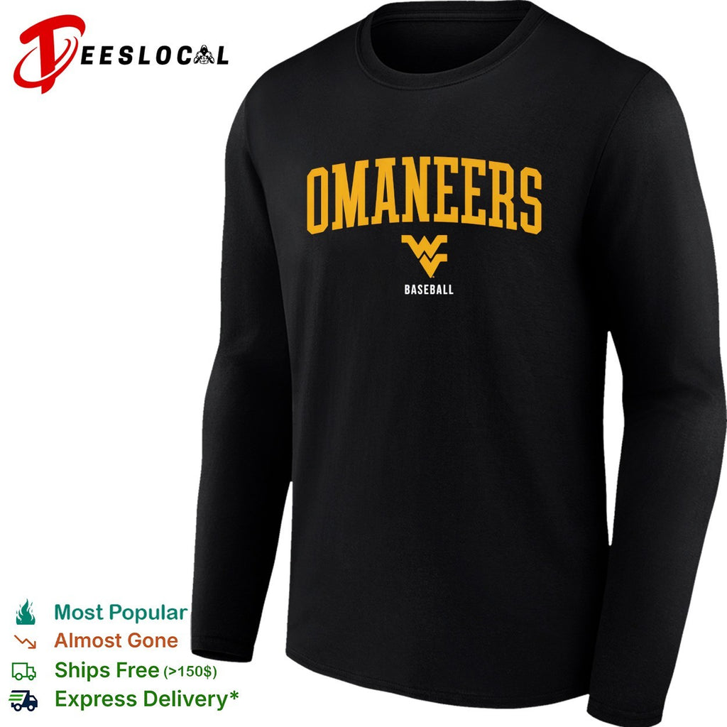 Mountaineers West Virginia University WVU Baseball official team logo text shirt