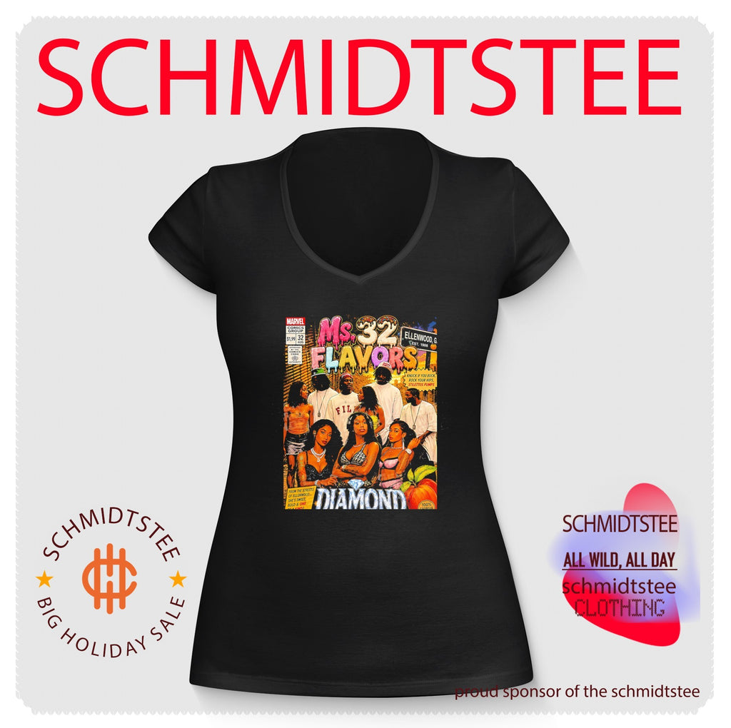 Ms 32 Flavors Diamond gangsta comic book cover style shirt