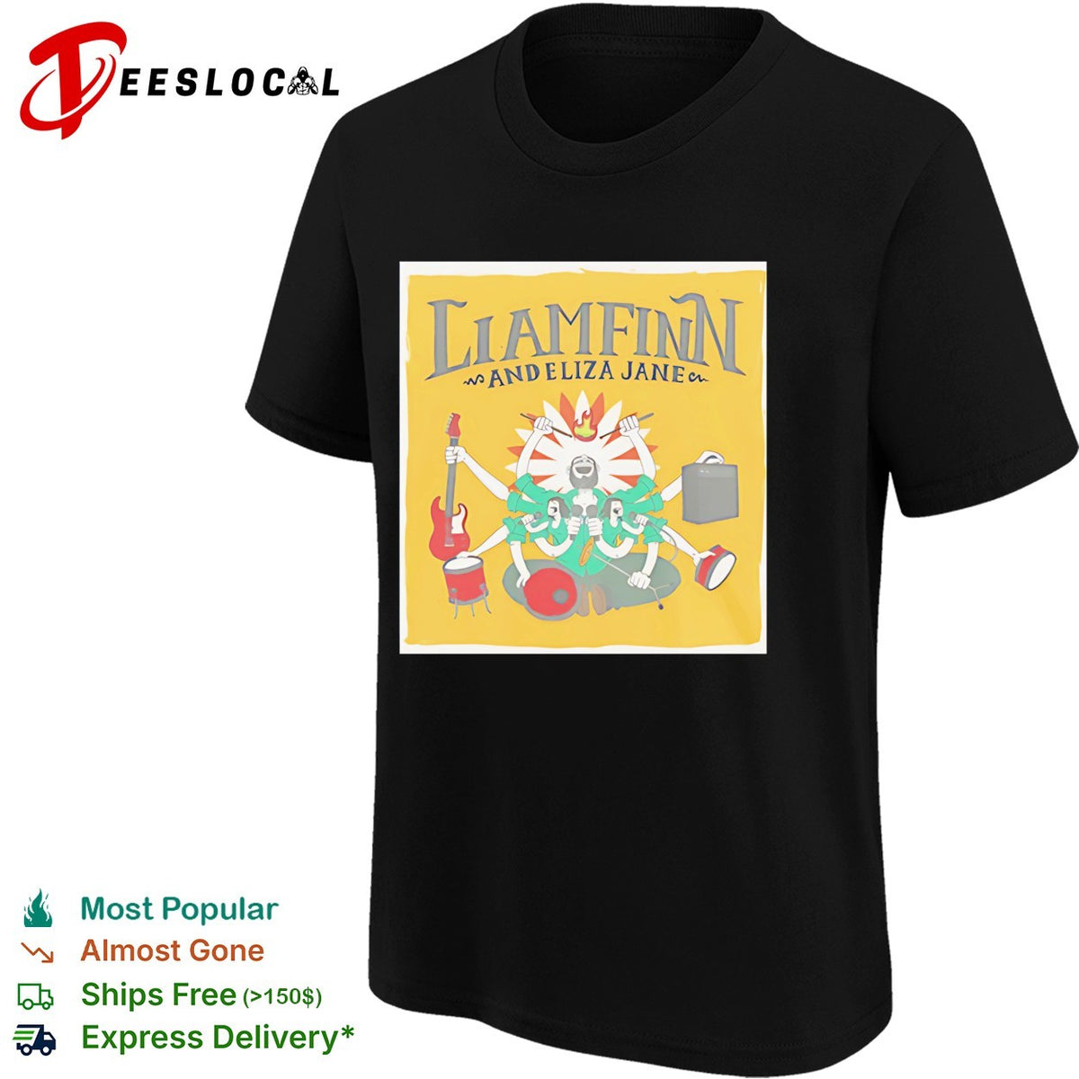 Multi-armed musician mandala concert duo colorful art shirt