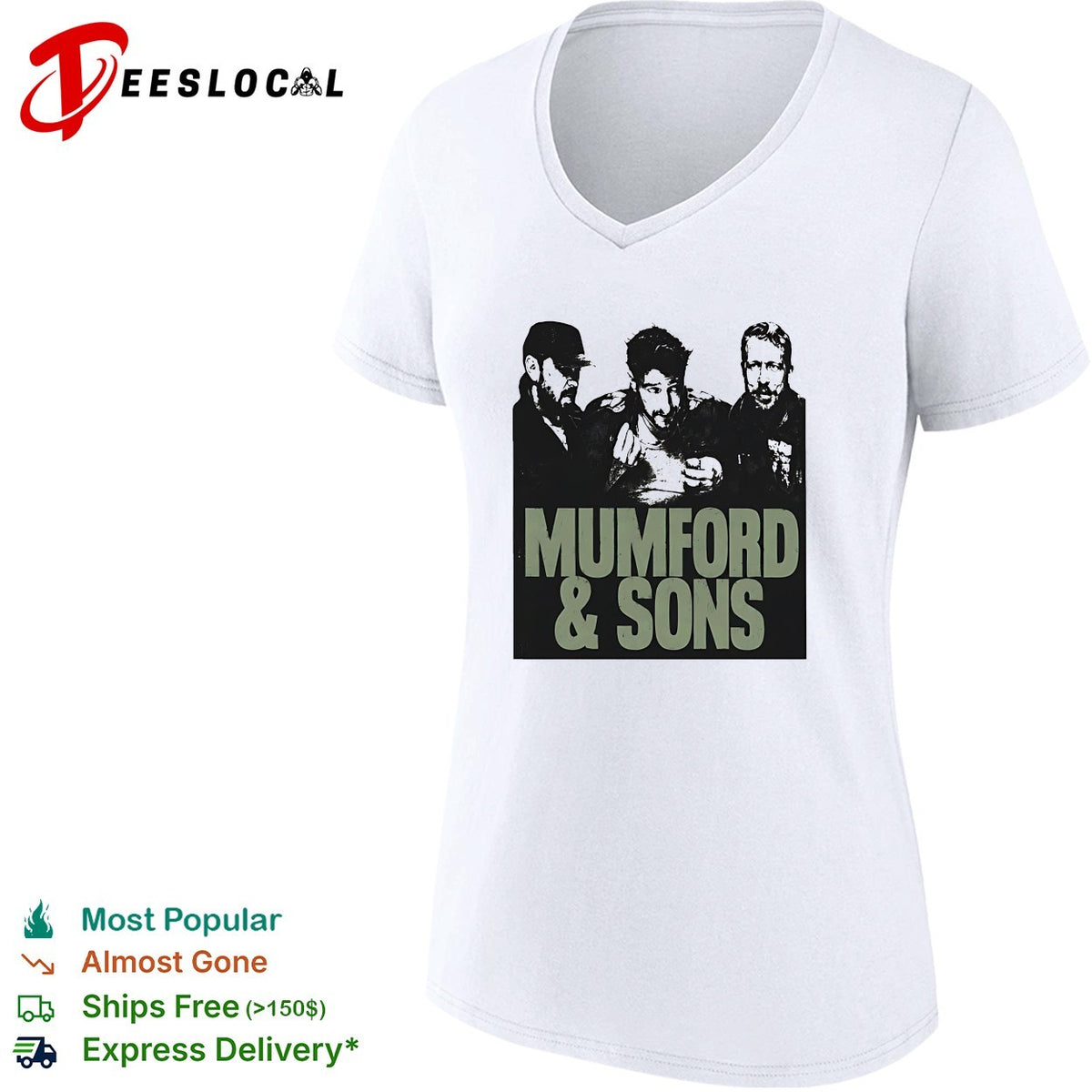 Mumford and Sons Prizefighter Tour 2026 North America Merch Portrait photo shirt